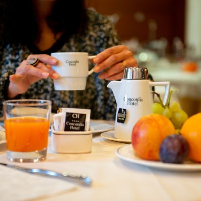 Concordia Hotel colazione continentale con prodotti freschi e bevande fatte al momento
